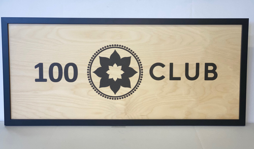 Club Pilates - 100 Class Plaque - Wood (14X32)