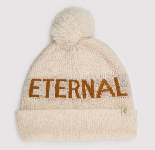 SPIRITUAL GANGSTER - ETERNAL OPTIMIST POM POM BEANIE - WHITE SAND