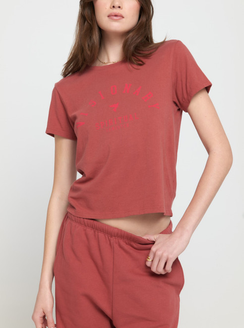 SPIRITUAL GANGSTER - VISIONARY LILA TEE - ROSEWOOD