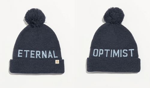 SPIRITUAL GANGSTER - ETERNAL OPTIMIST POM POM BEANIE - INDIGO