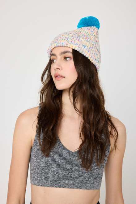SPIRITUAL GANGSTER - PEACE POM POM BEANIE - MULTI
