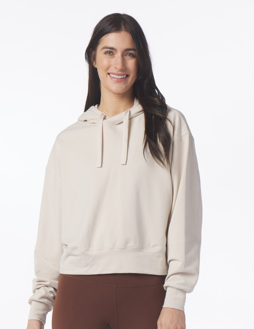 GLYDER - CROPPED HOODIE - OATMILK
