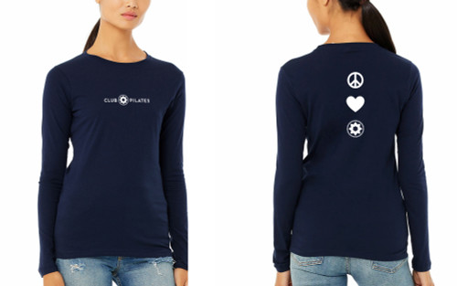 CLUB PILATES - PEACE LOVE PILATES LONG SLEEVE - NAVY