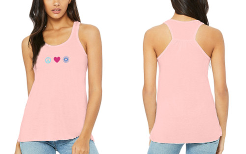 CLUB PILATES - PEACE LOVE PILATES RACERBACK TANK - SOFT PINK