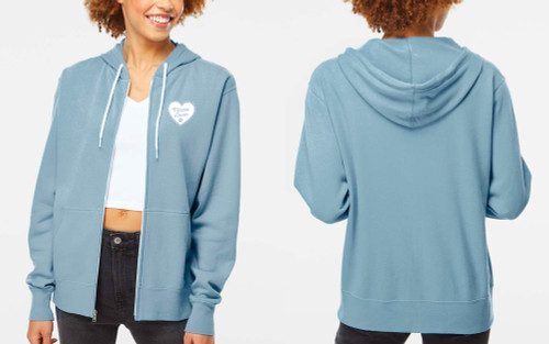 CLUB PILATES - PILATES LOVER ZIP UP HOODIE - MISTY BLUE
