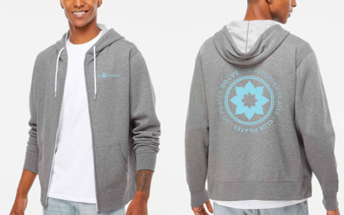 CLUB PILATES - DO REFORMER PILATES ZIP UP HOODIE - GUNMETAL HEATHER