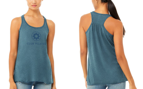 CLUB PILATES - STACKED CP RACERBACK TANK - DEEP TEAL