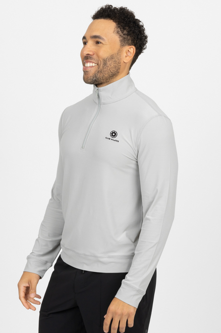 CLUB PILATES - MEN'S CP QUARTER ZIP - GREY/BLACK
