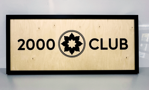 Club Pilates - 2000 Class Plaque - Wood (14X32)