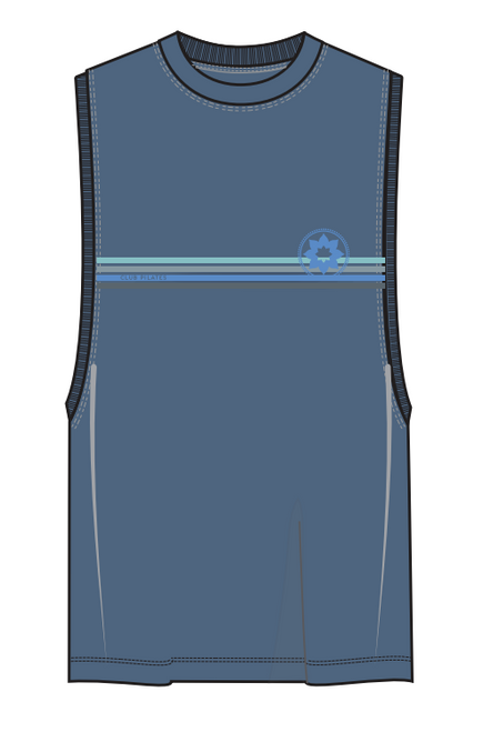 SPIRITUAL GANGSTER - CP STRIPE BOWERY TANK - VINTAGE INDIGO