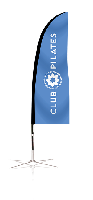 CP - 11' Blade Flag Kit, Mirror, With Cross Base - Blue (Drop Ship)
