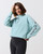 CLUB PILATES - FLEECE HALF ZIP SWEATSHIRT - DUSTY TEAL