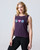 CLUB PILATES - HI LO TANK - AUBERGINE PEACE LOVE CP