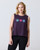 CLUB PILATES - HI LO TANK - AUBERGINE PEACE LOVE CP