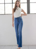 High Rise Exposed Button Bootcut Jean