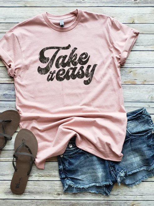 TAKE IT EASY TEE - PINK