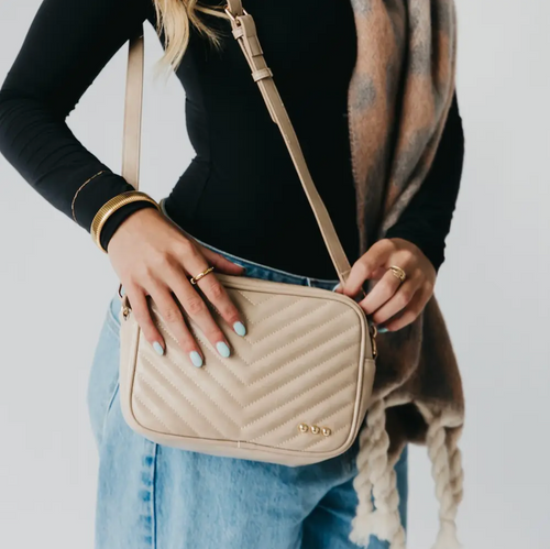 COCO QUILTED CAMERA BAG - TAUPE