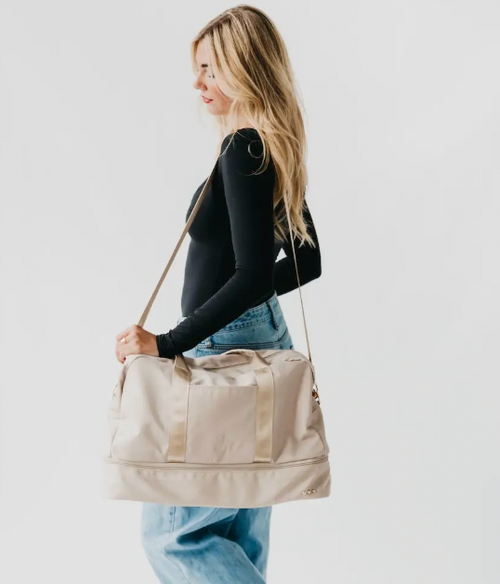 NISSA NYLON WEEKENDER BAG - OAT