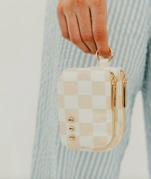 Nylon Cameron Wallet - CHECKER TAN