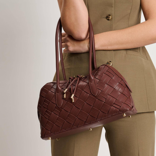 Lotus Shoulder Bag: Chocolate