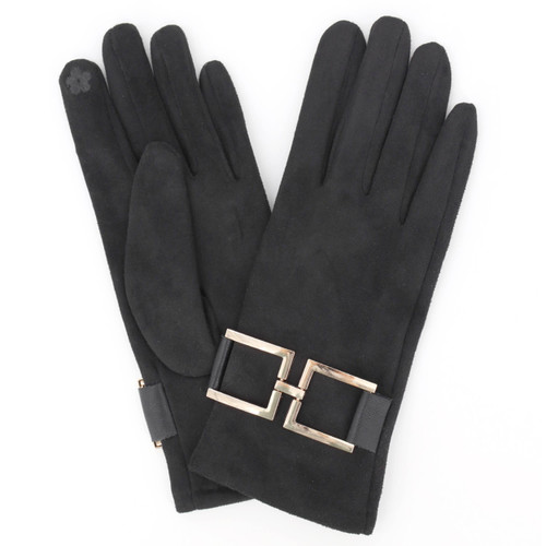 Buckle Gloves: Black