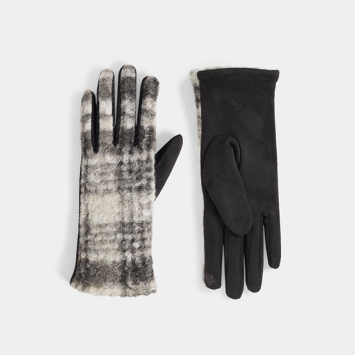 Sherpa Plaid Gloves: Black