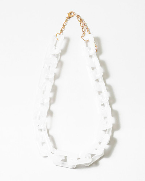 WHITE LINK STATEMENT NECKLACE