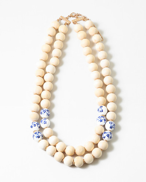 STATEMENT WOOD BEAD NECKLACE
