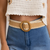 WOODEN BUCKLE RAFFIA BELT - NATURAL/IVRY