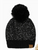 SEQUIN CUFF POM HAT - BLACK