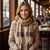 Herringbone Stripe Scarf: Taupe