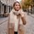 Geo Herringbone  Scarf: Beige