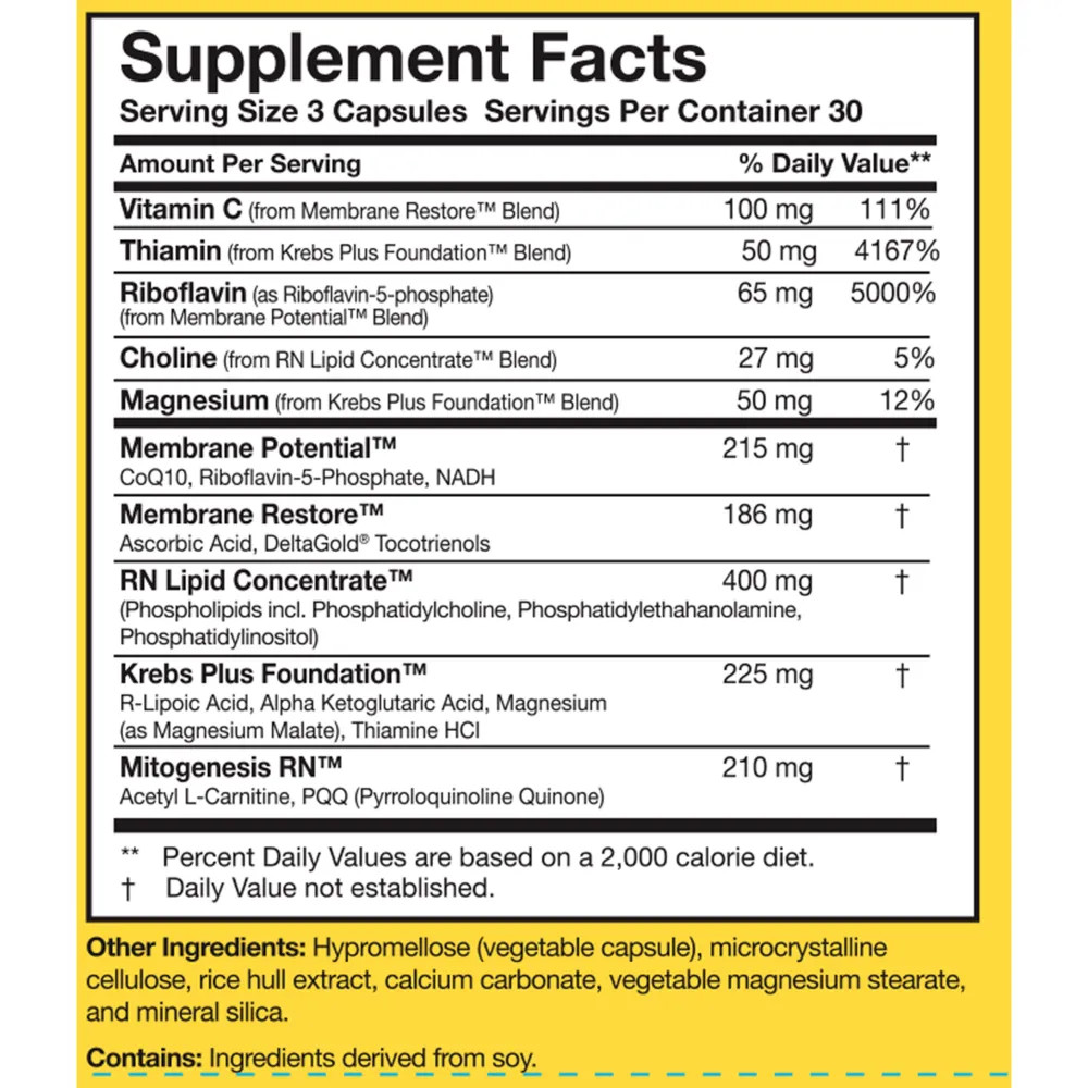 ATP 360 - 90 Capsules label by Researched Nutritionals