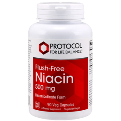 Flush Free Niacin 500mg 90c by Protocol for Life Balance