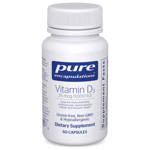 Vitamin D3 25mcg (1000 IU) 60c Pure Encapsulations