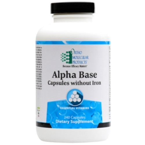 Ortho Molecular Products - Alpha Base Capsules w/o Iron- 240ct