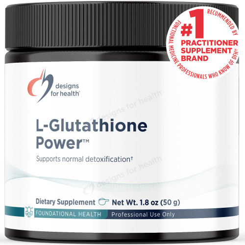 Designs for Health L-Glutathione Power powder, black-lidded jar, 1.8 oz (50 g)