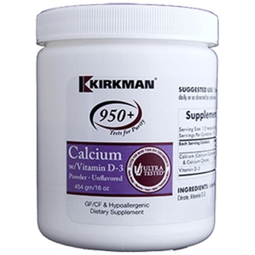 Calcium w/Vitamin D3 16oz Powder (Unflavored) by Kirkman Group Inc.