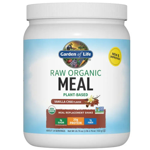 RAW Organic Meal - Plant-Based Vanilla Chai 532 Grams by Garden of LIfe