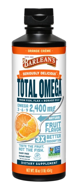 Seriously Delicious Orange Creme Total Omega 454g by Barlean's Organic Oils