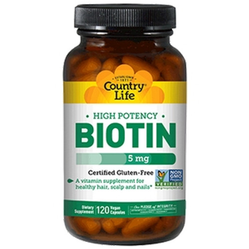 High Potency Biotin 5 mg 120 vegcaps by Country Life