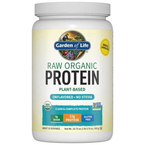 Raw Organic Protein Powder - Unflavored 560 Grams by Garden of Life