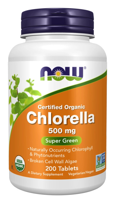 Organic Chlorella 500mg 200t by Now Foods