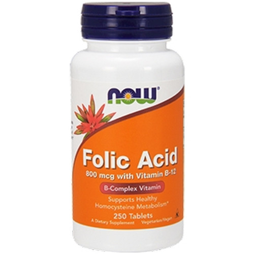 Folic Acid 800 mcg 250t by Now Foods