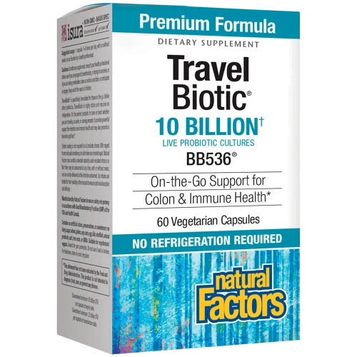 TravelBiotic 10 Billion 60c by Natural Factors