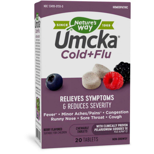 Umcka Cold+Flu Berry Flavor - 20 chew by Nature's Way