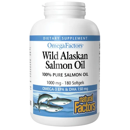 Wild Alaskan Salmon Oil - 180 gels / 1000 mg by Natural Factors