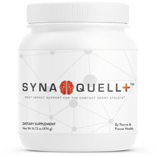 Thorne and Precon Health SynaQuell+ white powder tub, 16.72 oz (474 g), with a white lid