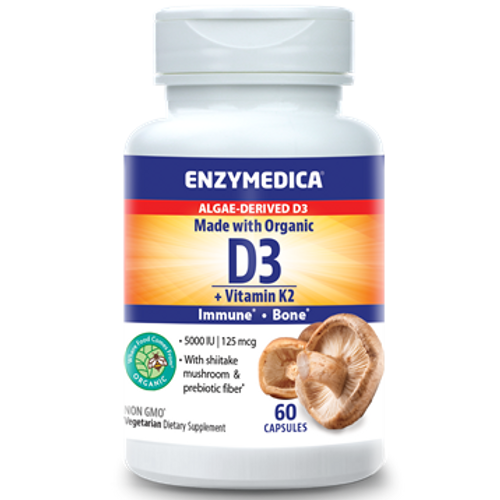 Organic Vitamin D3+K2 60 caps by Enzymedica