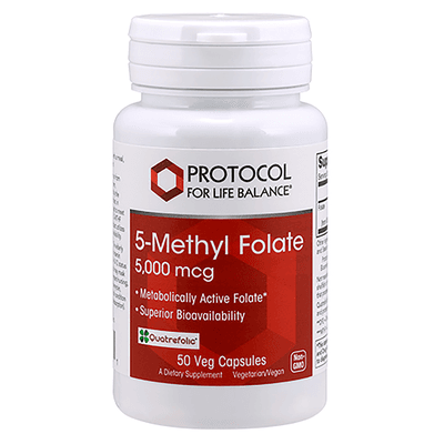5-Methyl Folate 5000mcg 50c by Protocol for Life Balance